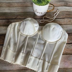 Dominique Ivory Beige Long Line Bustier Bra 34A